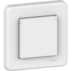 Schneider Electric - SCHNEIDER ELECTRIC LEONA BEYAZ ÇOCUK KORUMALI KAPAKLI TOPRAKLI PRİZ