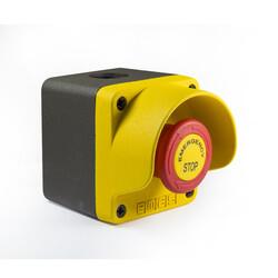 Emas - EMAS M SERİSİ SARI GRİ ACİL STOPLU ETİKETLİ METAL BUTON KUTUSU M1C200EE