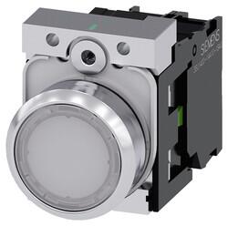 SIEMENS METAL KOMPLE IŞIKLI YAY DÖNÜŞLÜ BUTONLAR BEYAZ 230VAC 1NO SİRİUS ACT 4011209966390 - Thumbnail