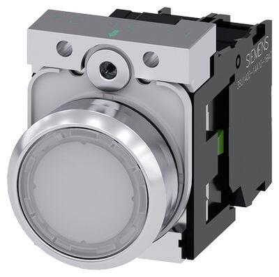 SIEMENS METAL KOMPLE IŞIKLI YAY DÖNÜŞLÜ BUTONLAR BEYAZ 230VAC 1NO SİRİUS ACT 4011209966390