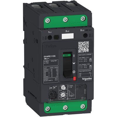 SCHNEIDER ELECTRIC MOTOR CİRCUİT BREAKER TESYS GV4 3P 115A ICU 25KA THERMAL MAGNETİC EVERLİNK TERMİNALS 3606481310101