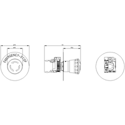 SIEMENS KOMPLE ACİL STOP EMERGENCY STOP 40MM ÇEVİR-KUR 4011209957855 - Thumbnail