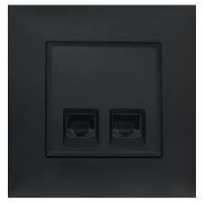 Legrand - LEGRAND 768640 RAVENTİ SİYAH 2XRJ45 CAT6 UTP DATA PRİZİ 3414971113749 (ÇERÇEVESİZ)