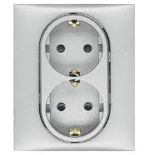 Legrand - LEGRAND 768216 RAVENTİ ALÜMİNYUM İKİLİ TOPRAKLI PRİZ 3414971106482