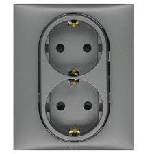 Legrand - LEGRAND 768816 RAVENTİ TİTANYUM İKİLİ TOPRAKLI PRİZ 3414971116597