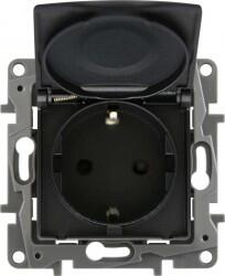 Legrand - LEGRAND 768618 RAVENTİ SİYAH KAPAKLI TOPRAKLI PRİZ 3414971113350