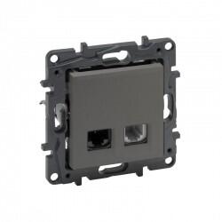 Legrand - LEGRAND 768837 RAVENTİ TİTANYUM RJ11XRJ45 CAT6 UTP DATA PRİZİ 3414971116955