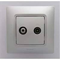 Legrand - LEGRAND 768227 RAVENTİ ALÜMİNYUM TV-SAT PRİZ GEÇİŞLİ 14DB 3414971106727