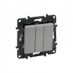 Legrand - LEGRAND 768203 RAVENTİ ALÜMİNYUM ÜÇLÜ ANAHTAR 3414971106154