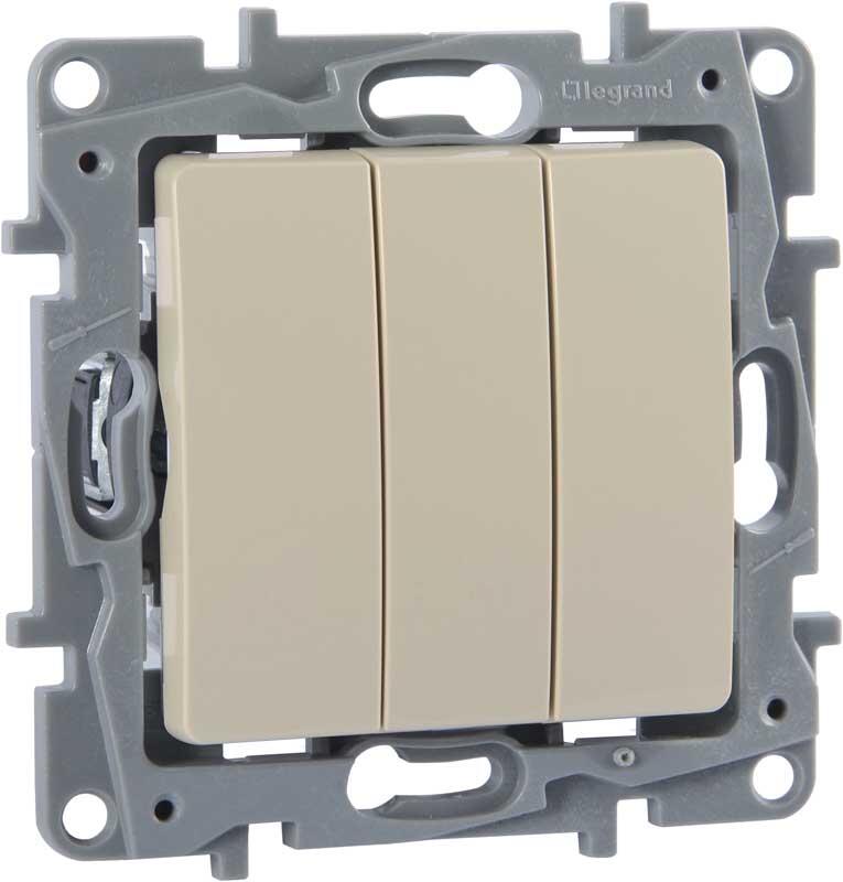 Legrand - LEGRAND 768403 RAVENTİ KREM ÜÇLÜ ANAHTAR 3414971109759