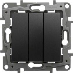 Legrand - LEGRAND 768603 RAVENTİ SİYAH ÜÇLÜ ANAHTAR 3414971112964