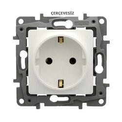 Legrand - LEGRAND 767115 SALBEİ BEYAZ ÇOCUK KORUMALI TOPRAKLI PRİZ 3245067671153