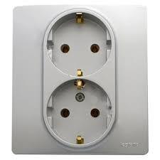 Legrand - LEGRAND 767216 SALBEİ ALÜMİNYUM İKİLİ TOPRAKLI PRİZ 3245067672167