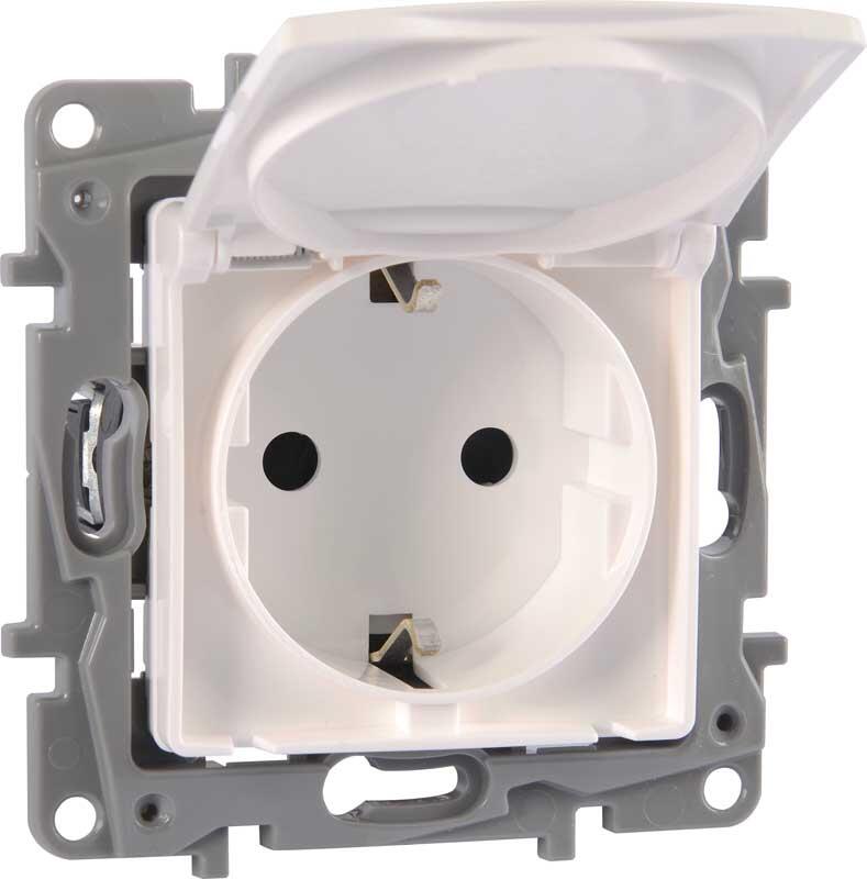 Legrand - LEGRAND 767118 SALBEİ BEYAZ KAPAKLI TOPRAKLI PRİZ 3245067671184