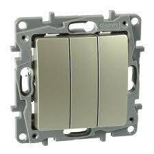 Legrand - LEGRAND 767503 SALBEİ ŞAMPANYA ÜÇLÜ ANAHTAR 3414970677617