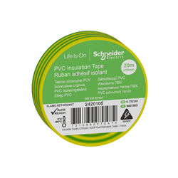 Schneider Electric - SCHNEIDER ELECTRIC 2420105 19MMx20MT SARI/YEŞİL PVC İZOLE ELEKTRİK BANDI