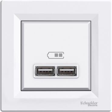 SCHNEİDER ELECTRİC EPH2700221 ASFORA USB PRİZİ 21A BEYAZ 3606481142344