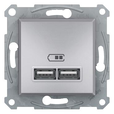 SCHNEİDER ELECTRİC EPH2700261 ASFORA USB PRİZİ 21A ALÜMİNYUM 3606481142368