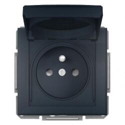 Schneider Electric - SCHNEİDER ELECTRİC EPH2800671 ASFORA PLUS KAPAKLI IP44 UPS PRİZ ANTRASİT VİDALI ÇERÇEVESİZ 3606481166265