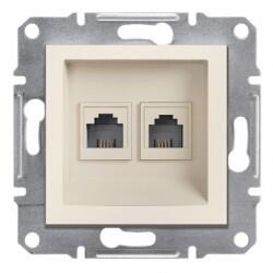 Schneider Electric - SCHNEİDER ELECTRİC EPH4270123 ASFORA 2*RJ11 4 KONTAKLI ÇERÇEVESİZ KREM 3606480987298