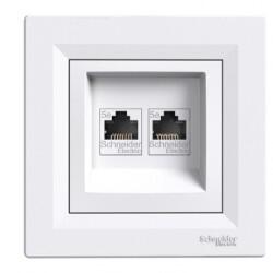 Schneider Electric - SCHNEİDER ELECTRİC EPH4400121-02 ASFORA 2*RJ45 KONNEKTÖRSÜZ DATA PRİZİ BEYAZ VİDASIZ ÇERÇEVELİ 3606480660238