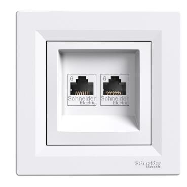 SCHNEİDER ELECTRİC EPH4800121 ASFORA 2*RJ45 CAT6 UTP BEYAZ 3606480527036