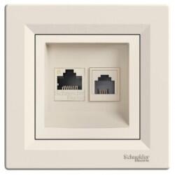 Schneider Electric - SCHNEİDER ELECTRİC EPH5200123 ASFORA RJ45 CAT6 UTP RJ11 KREM 3606480915680