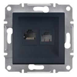 Schneider Electric - SCHNEIDER ELECTRIC ASFORA EPH5200171 PLUS EM RJ11+RJ45 ANTRASİT 3606480915727