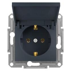 Schneider Electric - SCHNEIDER ELECTRIC EPH3100171 ASFORA ANTRASİT KAPAKLI YAN TOPRAKLAMALI TEKLİ PRİZ (ÇERÇEVESİZ) 3606480729553