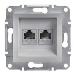 Schneider Electric - SCHNEIDER ELECTRIC EPH4400161-02 ASFORA ALÜMİNYUM KONNEKTÖRSÜZ İKİLİ RJ45 DATA PRİZİ