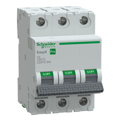 Schneider Electric - SCHNEIDER ELECTRIC EZ9F57306 EASY9 PRO SİGORTA 3P C EĞRİSİ 6A 6 KA