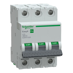 Schneider Electric - SCHNEIDER ELECTRIC EZ9F57325 EASY9 PRO SİGORTA 3P C EĞRİSİ 25A 6 KA 3606486825303