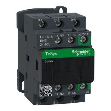 SCHNEIDER ELECTRIC LC1D18BNE TESYS GREEN 3P18A AC3 KONTAKTÖR 24-60VAC/DC 3606480987694