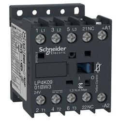 Schneider Electric - SCHNEIDER ELECTRIC LP4K0901BW3 3P(3 NA) AC-3 <= 440 V 9 A 24 V DC BOBİN TESYS K KONTAKTÖR 3389110428575