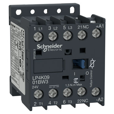 SCHNEIDER ELECTRIC LP4K0901BW3 3P(3 NA) AC-3 <= 440 V 9 A 24 V DC BOBİN TESYS K KONTAKTÖR 3389110428575