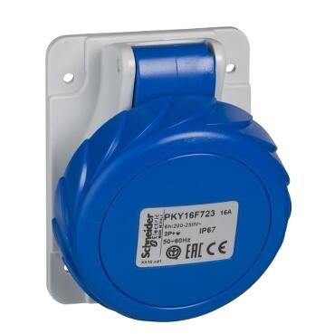 SCHNEIDER ELECTRIC PKY32F723 3X32A MONOFAZE 2P+T IP67 HIZLI EĞİK MAKİNE PRİZİ 3303432011420