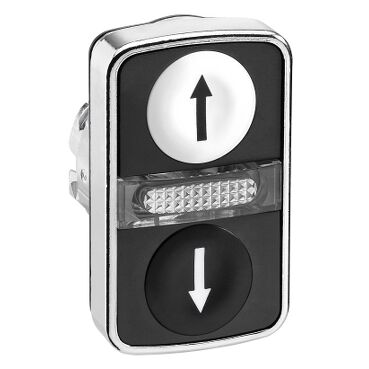 SCHNEIDER ELECTRIC ZB4BW7A1724 BEYAZ SIVA ALTI/SİYAH SIVA ALTI IŞIKLI ÇİFT KAFALI BUTON Ø22 İŞARETLİ 3389119603546