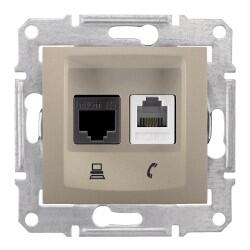 Schneider Electric - SCHNEIDER ELECTRIC SEDNA 1RJ11-1 RJ45 CAT6E- TİTANYUM 8690495036312