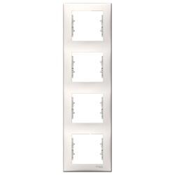 Schneider Electric - SCHNEIDER ELECTRIC SEDNA DÖRTLÜ ÇERCEVE DİKEY KREM 8690495039399