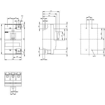 SIEMENS 280-400A 36KA 3VM13 AYARLI TERMİK GÜÇ ŞALTERİ