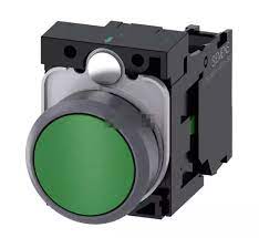 Siemens - SIEMENS 3SB6160-0AB40-1BA0 KOMPLE YAY DÖNÜŞLÜ BUTON METAL YEŞİL 1NO