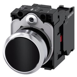 Siemens - SIEMENS 3SU1150-0AB10-1CA0 METAL KOMPLE YAY DÖNÜŞLÜ BUTON SİYAH 1NC SIRIUS ACT 4011209958401