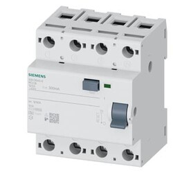 Siemens - SIEMENS 5SV3645-6 4X125A 400V 300mA A TİPİ 70MM TRİFAZE 3FAZ-NÖTR BAĞLANTILI KAÇAK AKIM KORUMA RÖLESİ 4047624418480