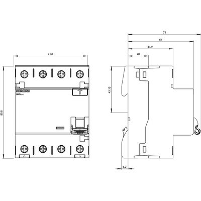 SIEMENS 5SV3646-6 3X63A 300MA 3F+N TİP-A KAÇAK AKIM RÖLESİ 4001869427867