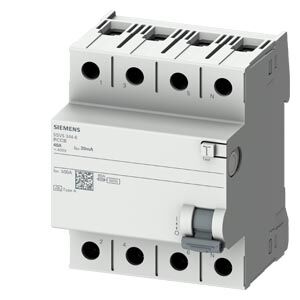 SIEMENS 5SV5642-6 4X25A 400V 300mA A TİPİ FI 70MM TRİFAZE 3FAZ-NÖTR BAĞLANTILI KAÇAK AKIM KORUMA RÖLESİ 4001869573038