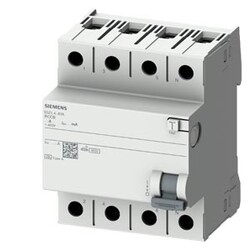 Siemens - SIEMENS 5SZ1342-6YA 4X25A 400V 30MA A TİPİ FI 4,5KA 70MM TRİFAZE FAZ-NÖTR BAĞLANTILI KAÇAK AKIM KORUMA RÖLESİ 4047624632091