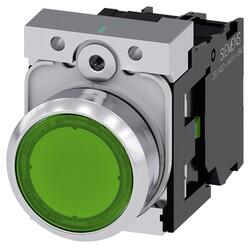 SIEMENS KOMPLE IŞIKLI YAY DÖNÜŞLÜ BUTONLAR YEŞİL 24VAC/DC 1NO SİRİUS ACT METAL 4011209958876 - Thumbnail