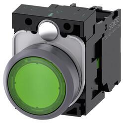 Siemens - SIEMENS SİRİUS ACT MAT METAL KOMPLE IŞIKLI YAY DÖNÜŞLÜ BUTONLAR YEŞİL 230VAC 1NC 4011209971479