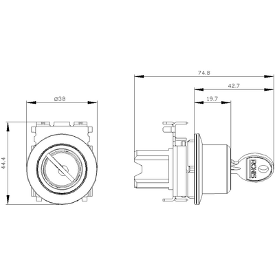 SIEMENS SİRİUS ACT MAT METAL YASSI TİP 30MM RONIS 0-1 POZİSYONLU KİLİTLİ KALICI MANDAL BUTON 4011209968455