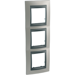 Schneider Electric - SCHNEIDER ELECTRIC UNİCA TOP KAPAK ÇERÇEVESİ 3 TAKIM H71 MAT NİKEL/GRAFİT 8420375153965